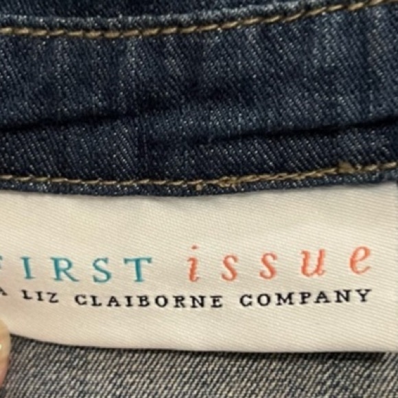 Liz Claiborne Denim Jacket - Tunic / shirt Button down embroidery Large - Picture 7 of 14